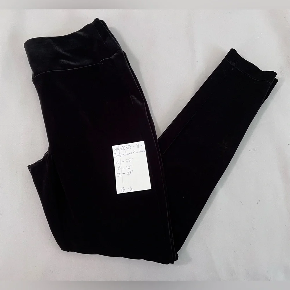 INC International Concepts Women‎ Velvet Skinny  Ankle Pants Sz 8 Black